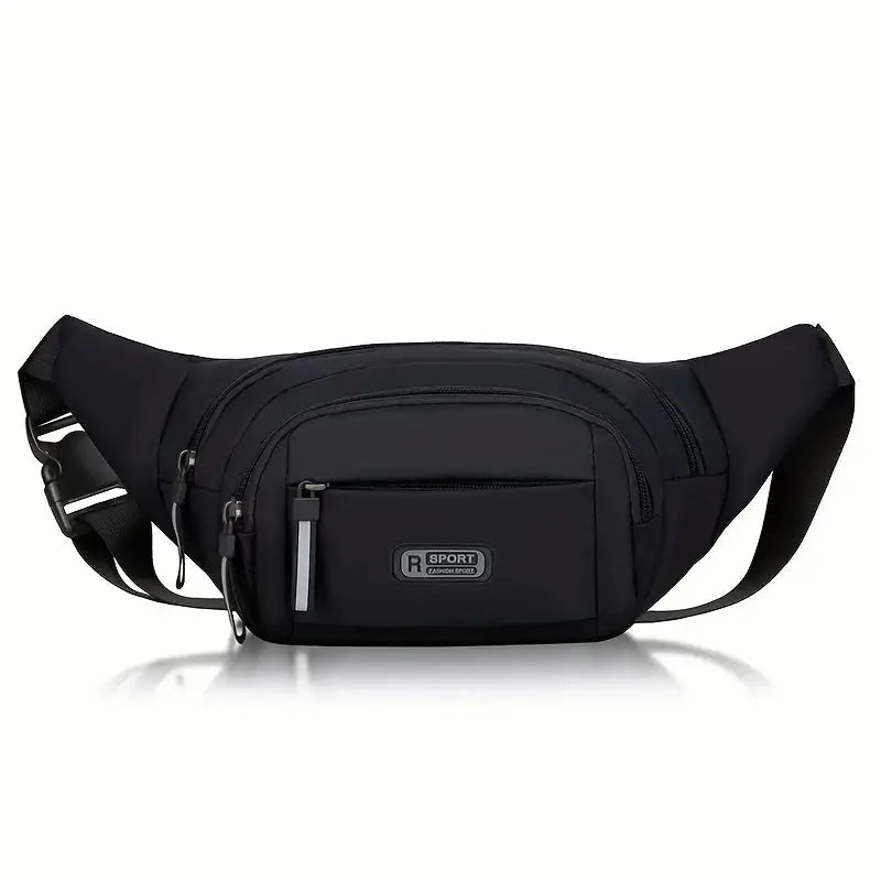 Large Capacity Crossbody Messenger Bag Fanny Pack with Reflective Zipper Strap